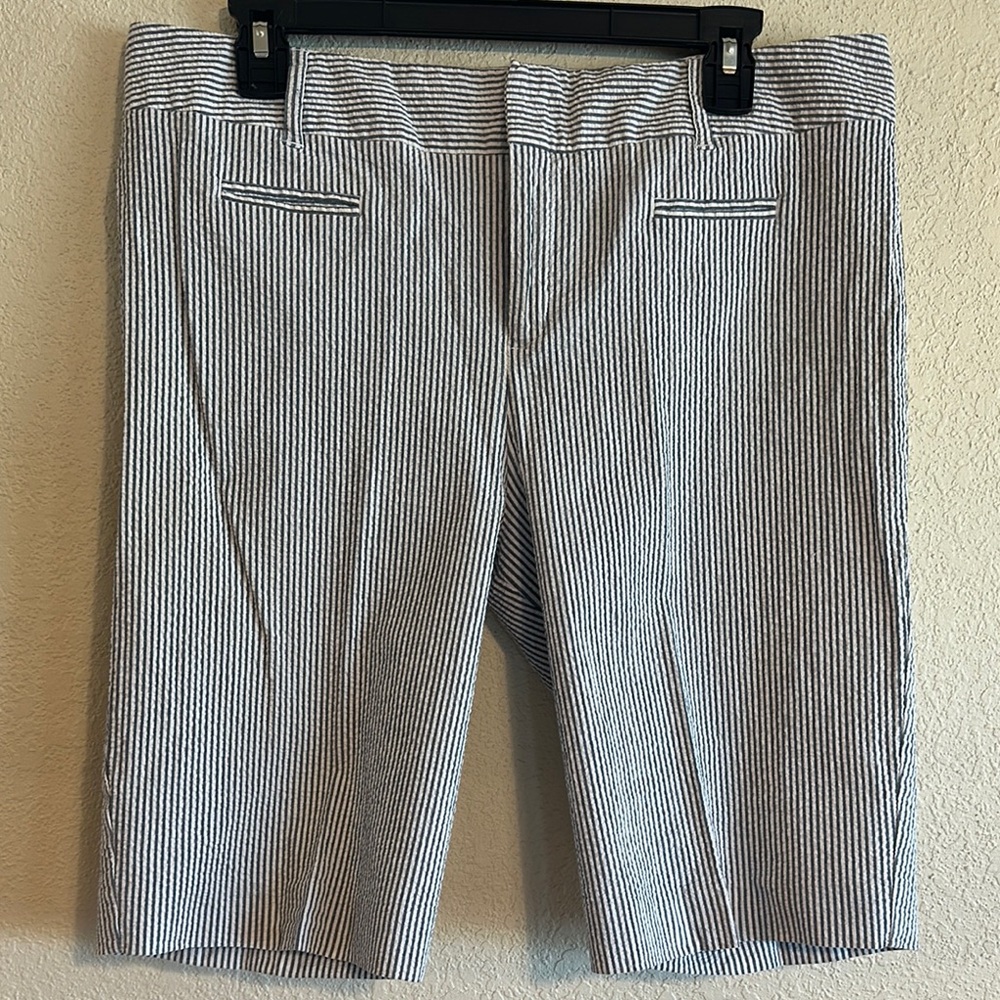 INC International Concepts Black and White Striped Women Shorts